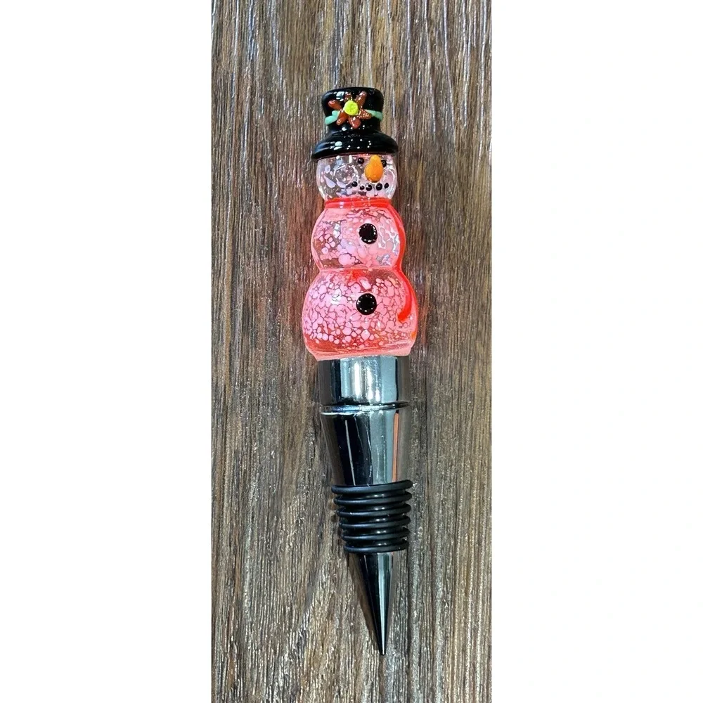 Pier 1 imports LED Bottle Stopper Snowman W/Color Changing Light